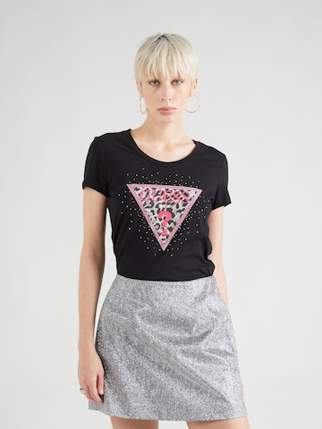 T-shirt GUESS en noir : devant