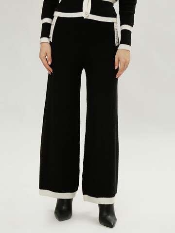 Wide Leg Pantalon Influencer en noir : devant