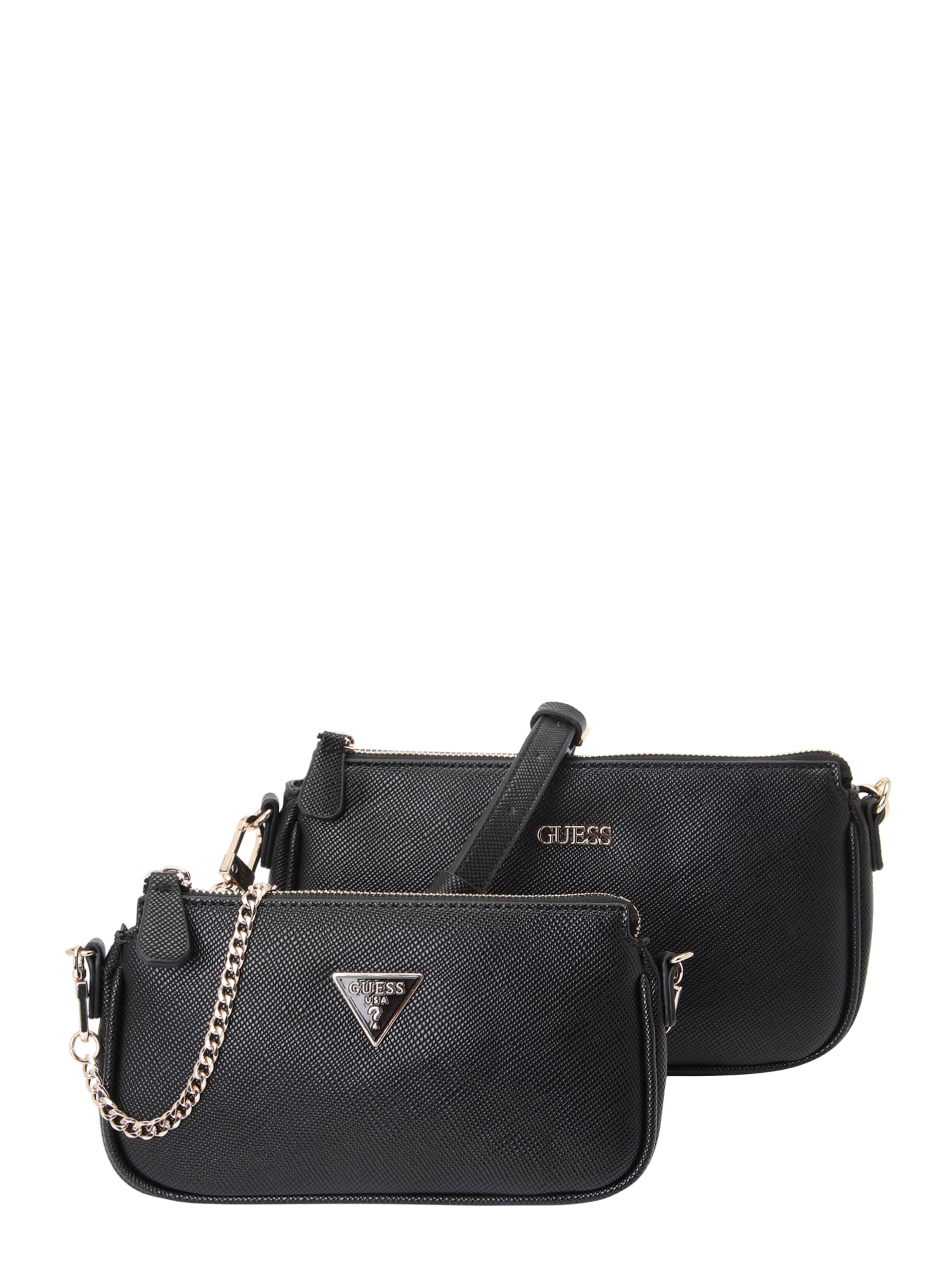 GUESS Τσάντα ώμου 'NOELLE II DBL POUCH CROSSBODY' σε μαύρο