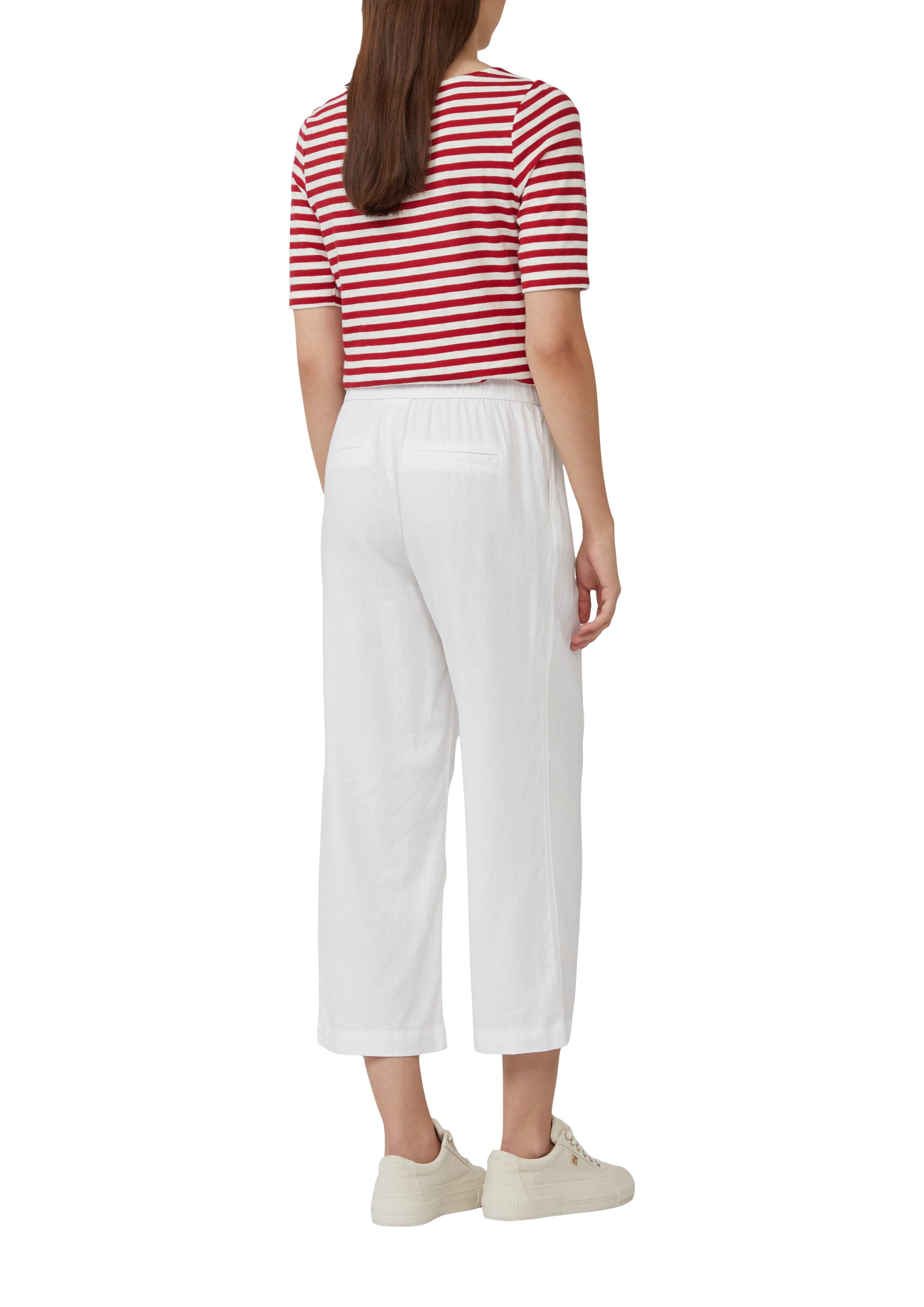 s.Oliver Wide leg Bandplooibroek in Wit