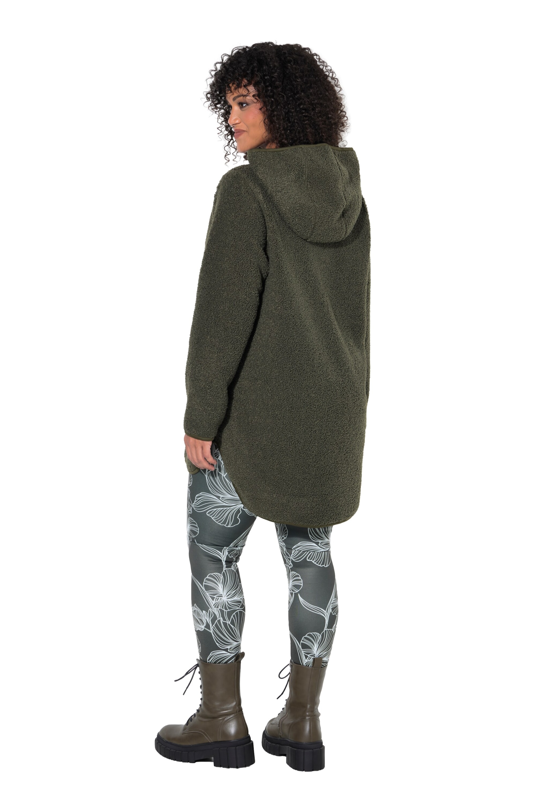 Ulla Popken Fleece jas in Groen