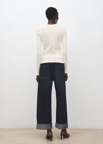 MANGO Knit Cardigan 'Waves' in Beige