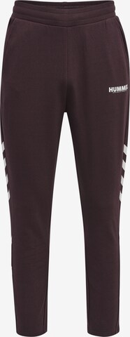 Effilé Pantalon de sport 'Legacy' Hummel en marron : devant