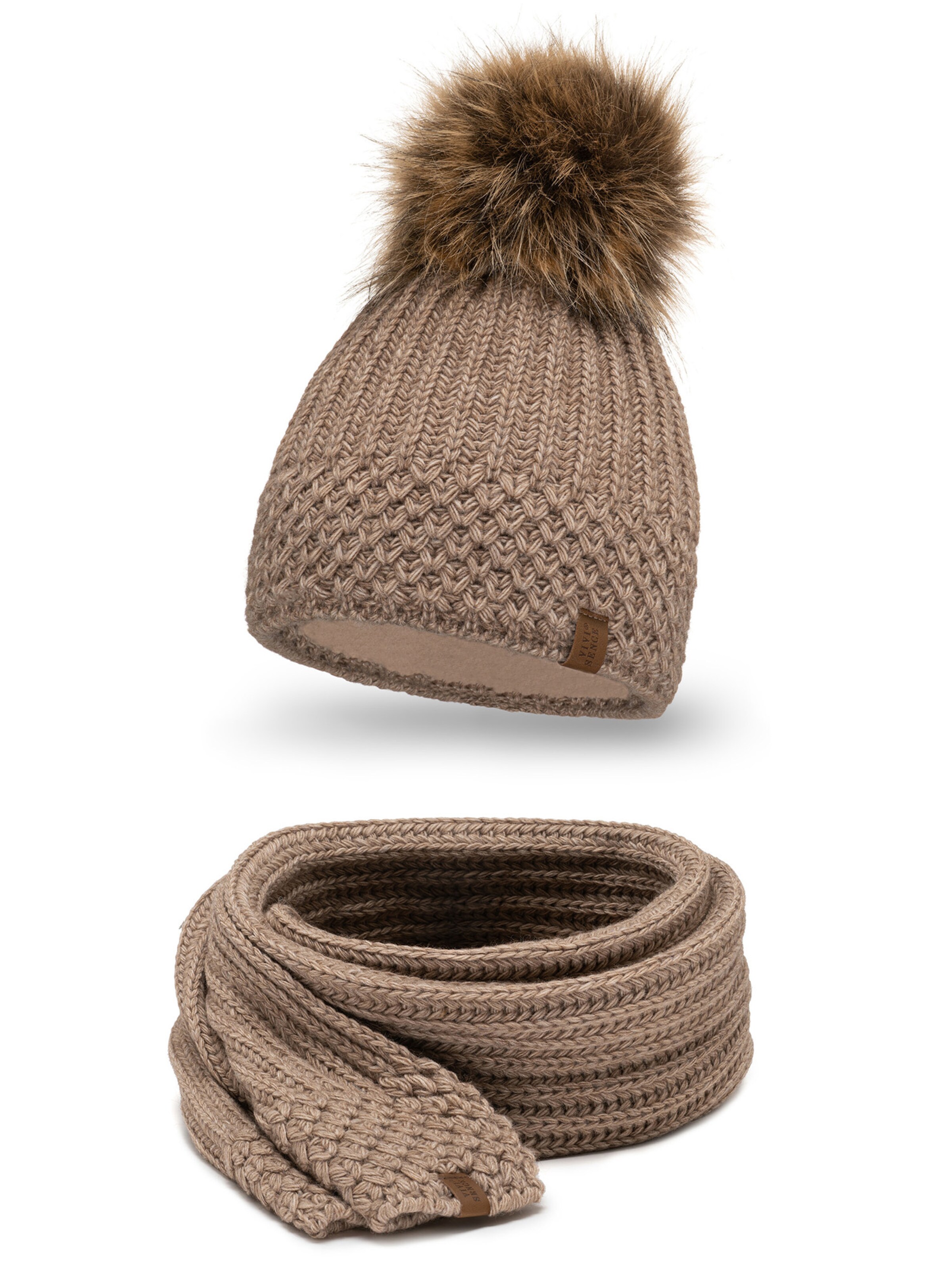 Vivisence Mütze '7016 Set'‌‌ in Beige: Vorderseite