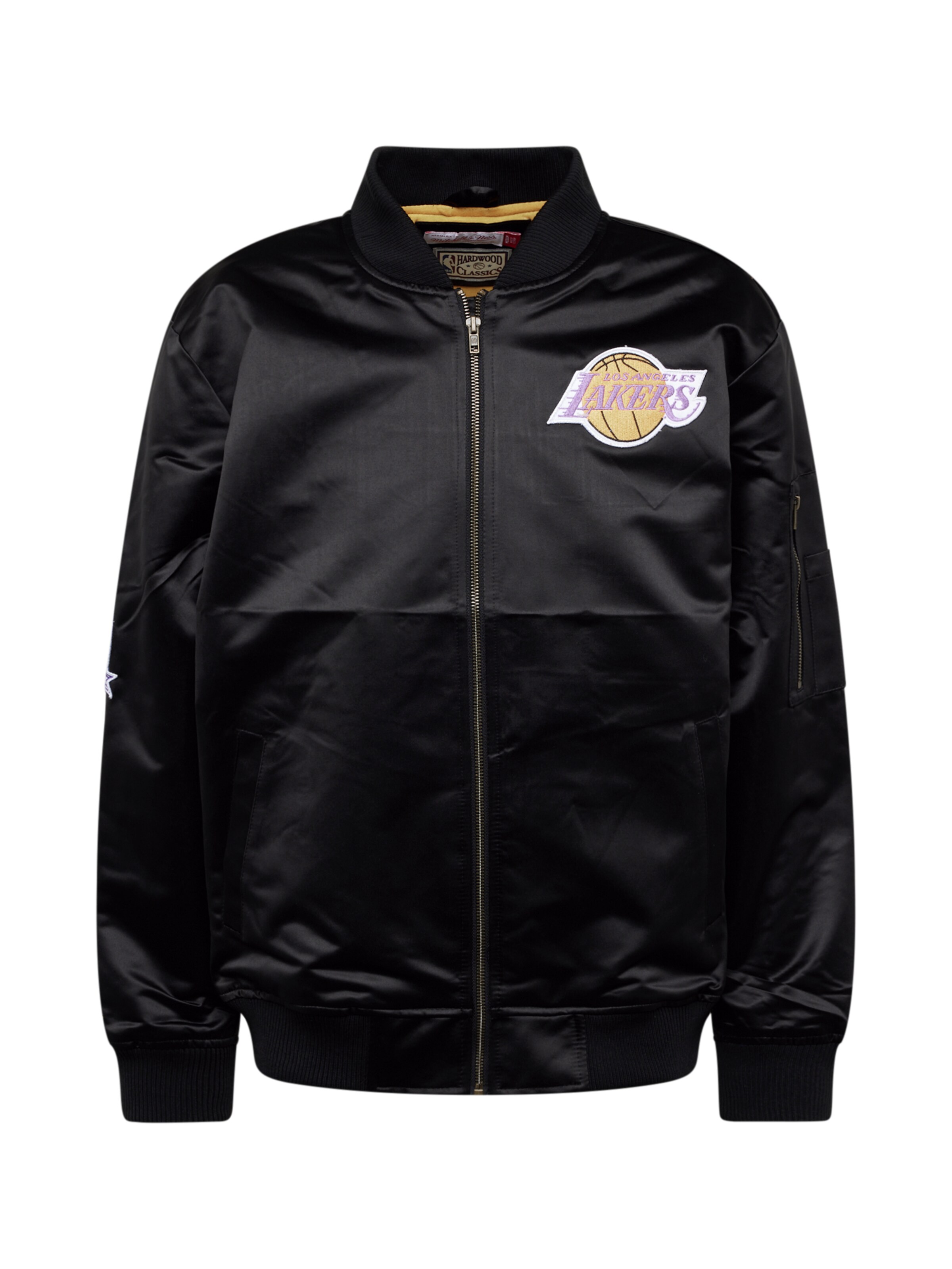 Mitchell & Ness Jacke 'La Lakers' in Schwarz: Vorderseite