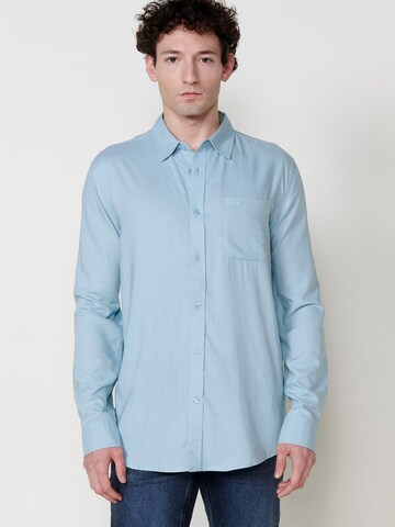 KOROSHI Regular fit Overhemd in Blauw: voorkant