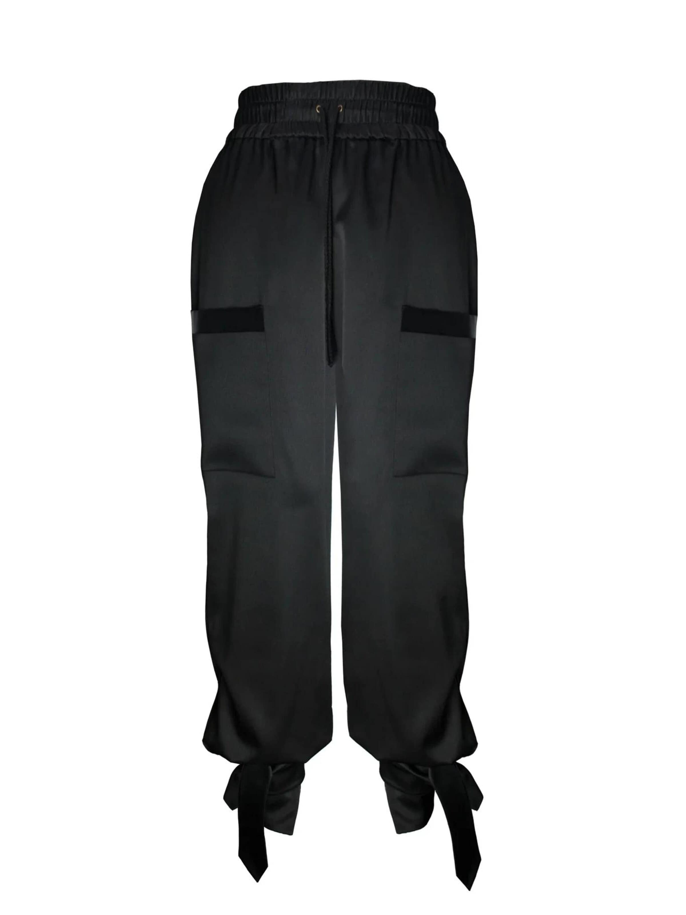 Noah Christian - Loosefit Pantalón de pinzas 'NEPTUNE' en negro: frente