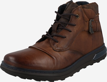 bugatti Lace-Up Boots in Brown: front