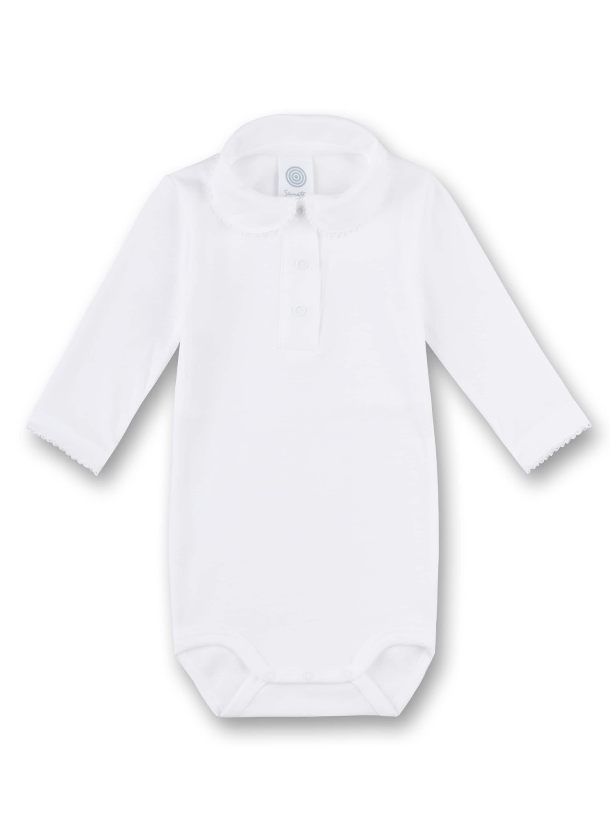 Tutina / body per bambino di Sanetta in bianco: frontale