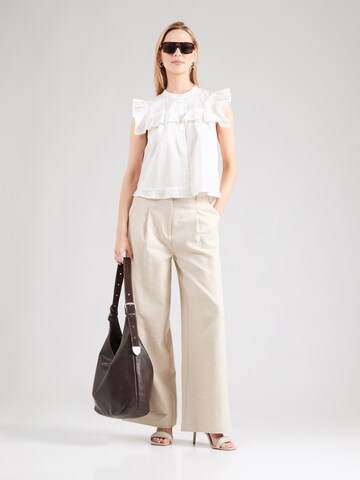 Soft Rebels Wide leg Παντελόνι πλισέ 'Kendra' σε μπεζ