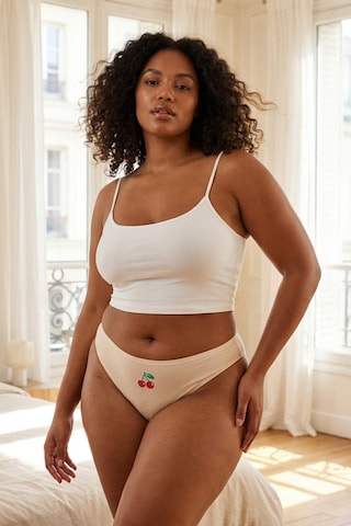 Trendyol Curve - Tanga en beige: frente