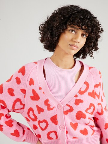 Monki Knit Cardigan in Pink