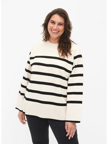 Zizzi Pullover 'Mzoe' in Beige: Vorderseite