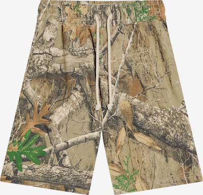 Bershka Housut värissä vaaleanruskea / vihreä / khaki / musta, Tuotenäkymä