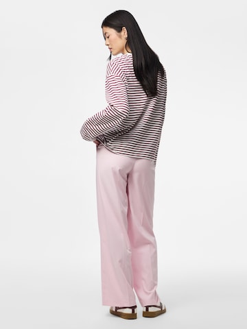 PIECES Široke hlačnice Hlače 'PCROSA' | roza barva