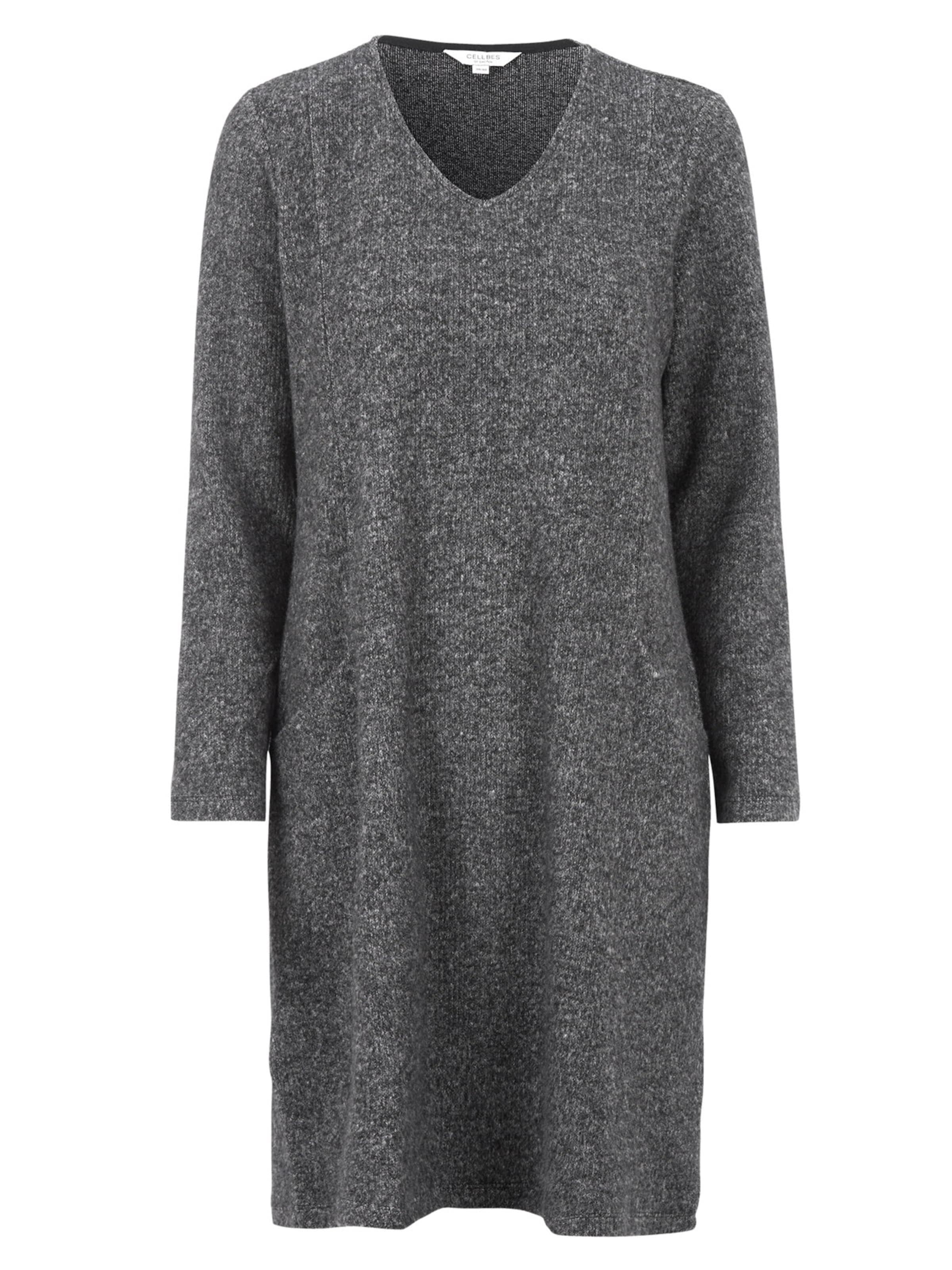 Cellbes of Sweden Gebreide jurk in Grijs: voorkant