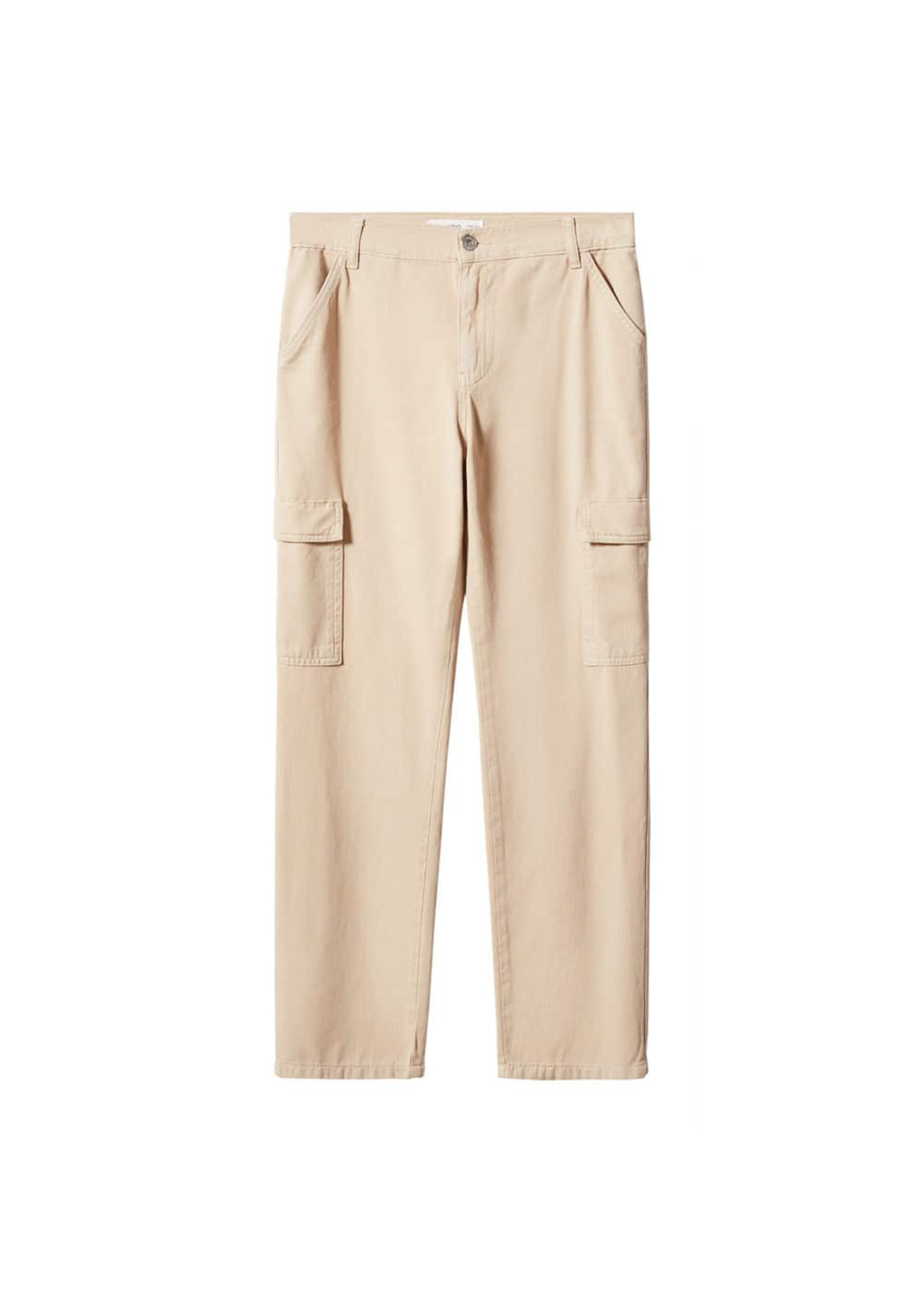 MANGO Loosefit Cargofarkut 'newcargo' värissä beige: etupuoli