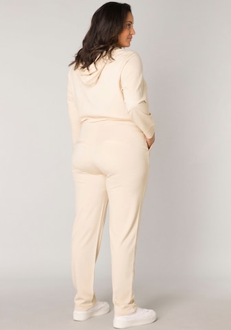 BASE LEVEL CURVY Regular Pleat-Front Pants in Beige