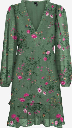 VERO MODA Φόρεμα 'ROSA' σε έλατο / σκούρο πράσινο / φούξια / λευκό, Άποψη προϊόντος