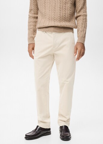 MANGO MAN Slimfit Hose 'Berdam' in Beige: Vorderseite