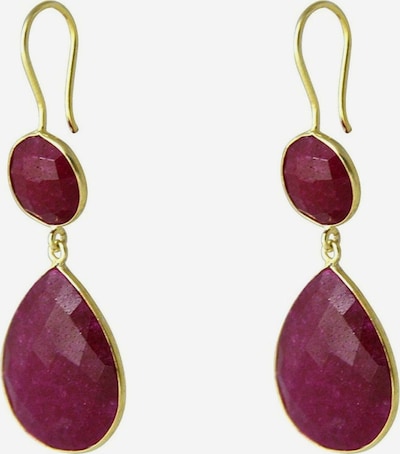 Gemshine Ohrringe in gold / weinrot, Produktansicht