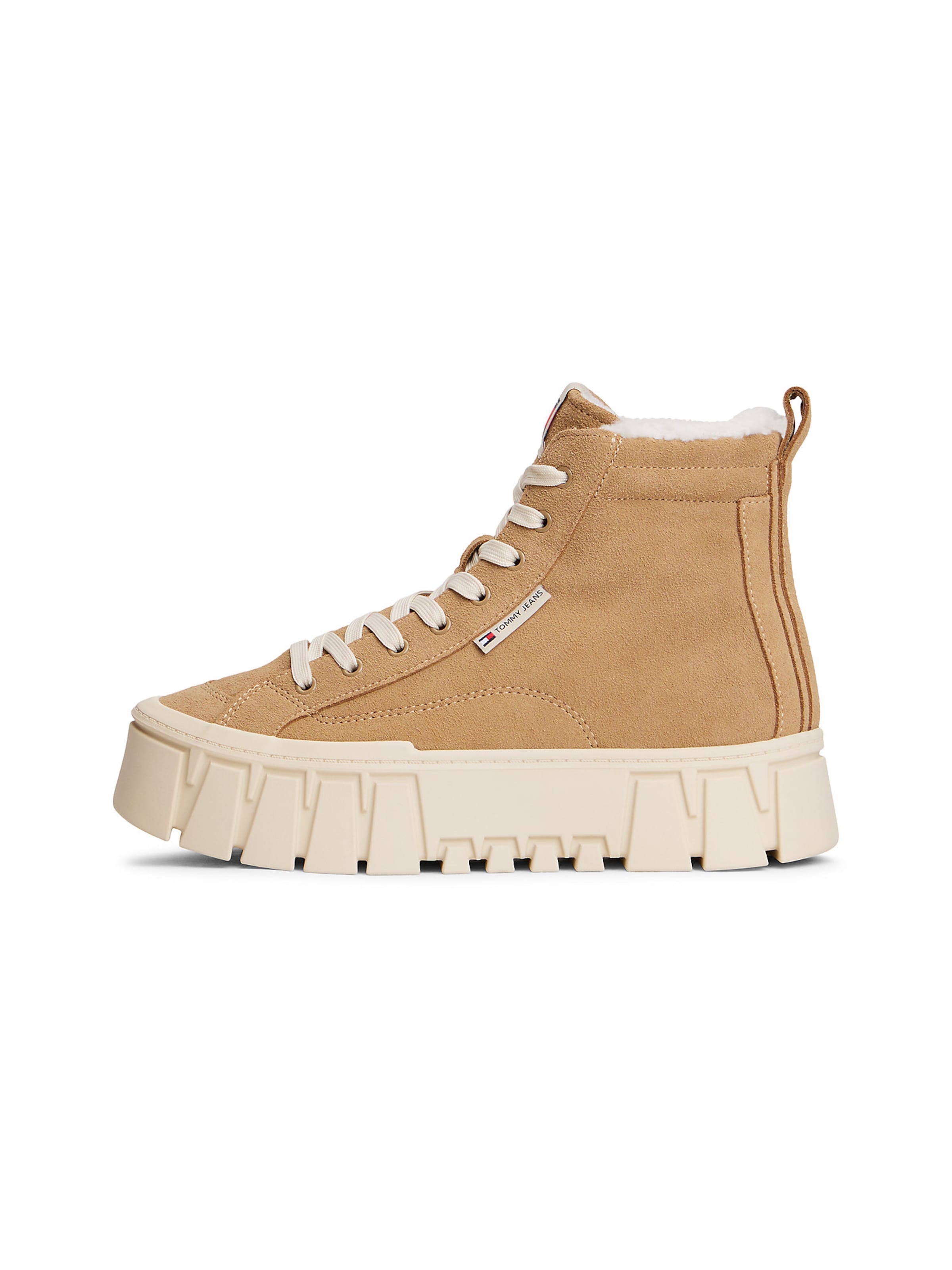 Baskets hautes Tommy Jeans en marron : devant