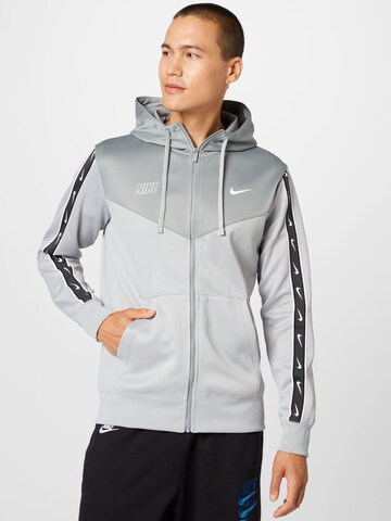 Nike Sportswear Zip-Up Hoodie 'Repeat' in Grey: front