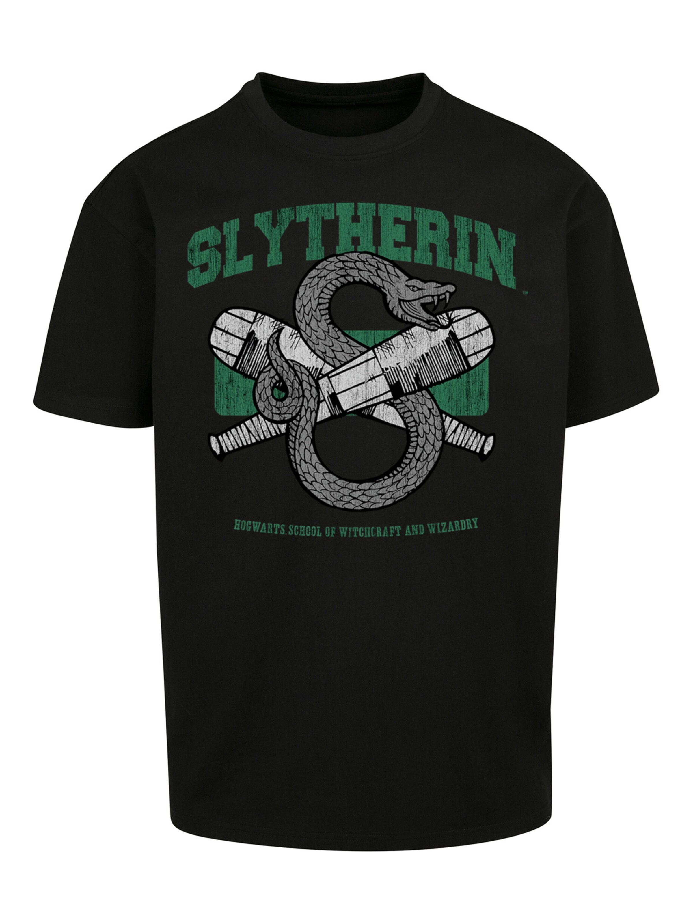 F4NT4STIC Shirt 'Harry Potter Slytherin' in Black: front
