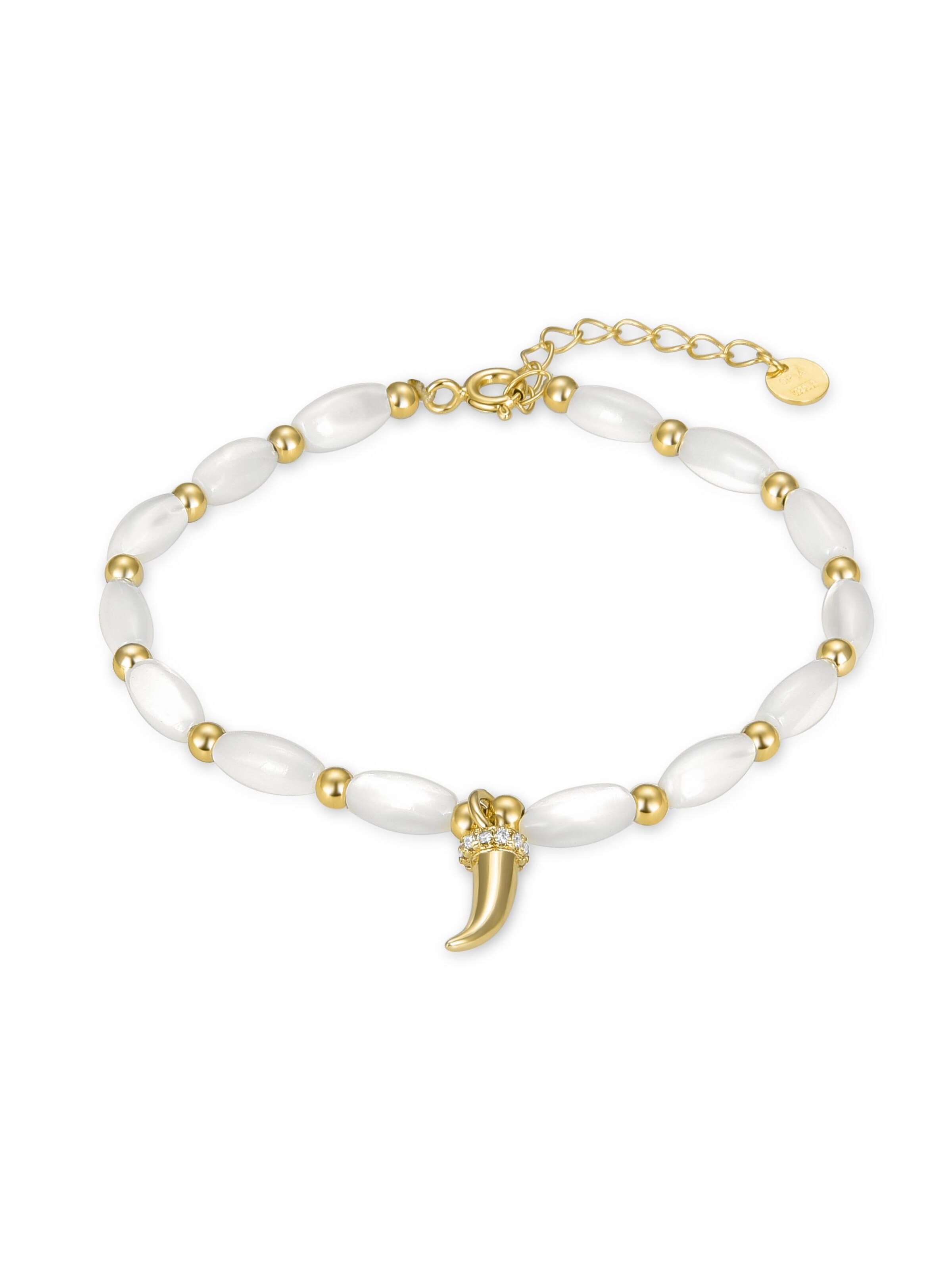 Braccialetto 'Syme' di Luxenter in bianco: frontale