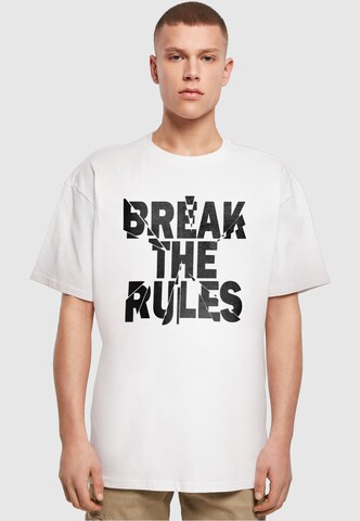 Merchcode Shirt 'Break The Rules 2' in Wit: voorkant