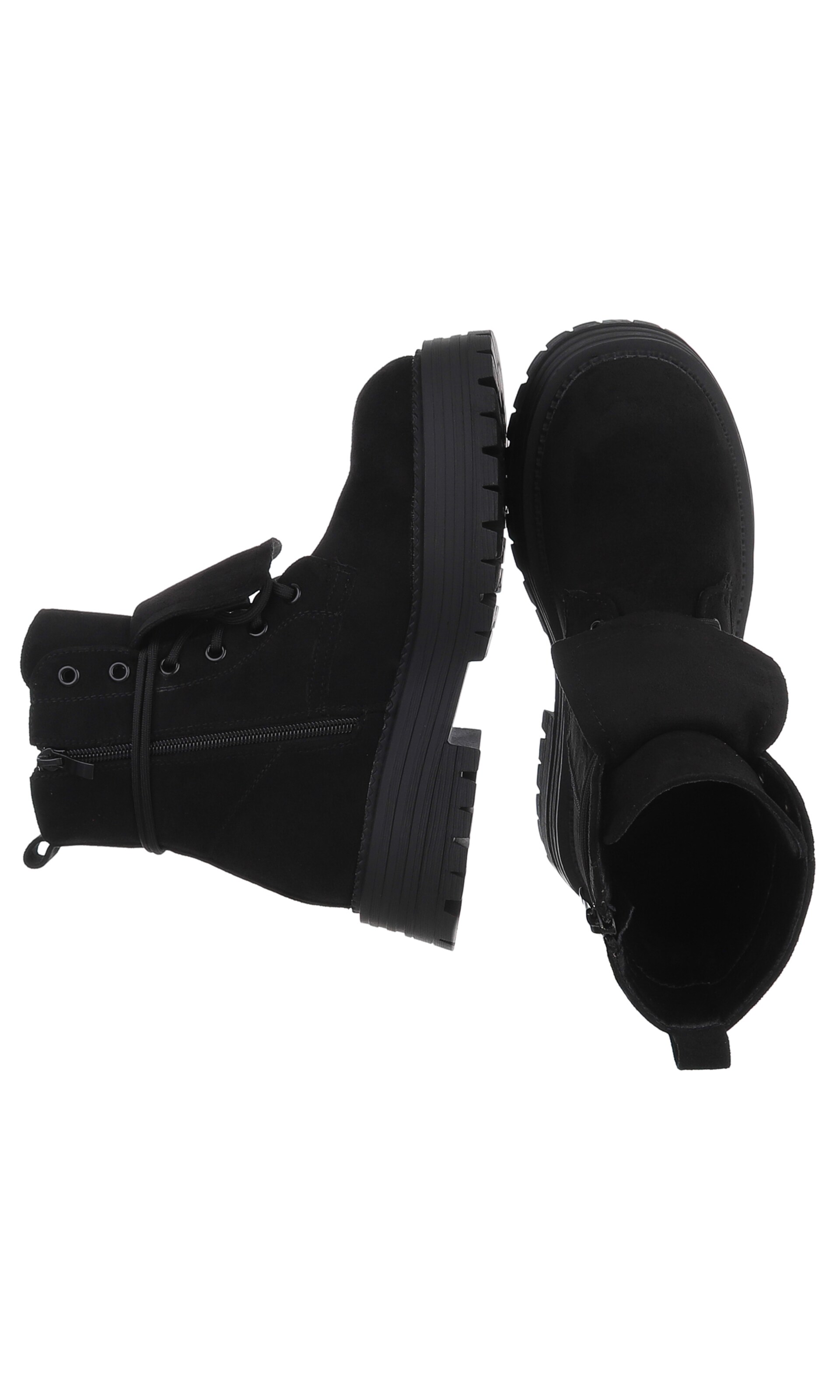 Ital-Design Schnürstiefelette in Schwarz