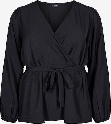 Camicia da donna 'RUTH' di Zizzi in nero: frontale
