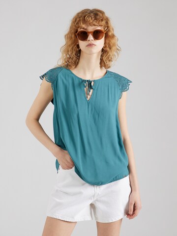 QS Blouse in Blauw: voorkant