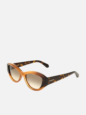 FERRAGAMO - Gafas de sol en marrón: frente