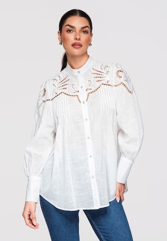 Ombre Blouse in Wit: voorkant