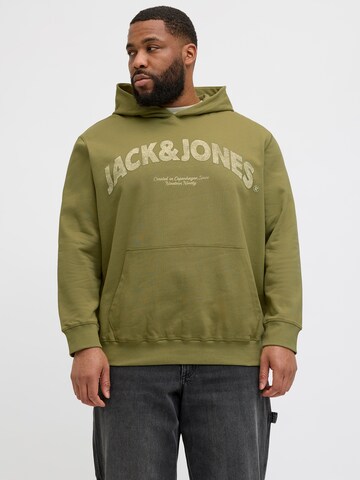 Felpa 'JORAlmeria' di Jack & Jones Plus in verde: frontale