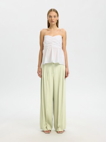 SELECTED Широкий Брюки со складками 'SLFELLIE' в Зеленый