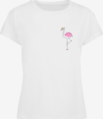 Maglietta 'Flamingo' di Merchcode in bianco: frontale