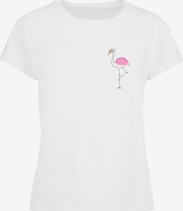 Merchcode Shirt 'Flamingo' in White: front