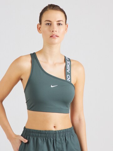 NIKE Бюстье Спортивный бюстгальтер 'SWOOSH' в Зеленый: спереди