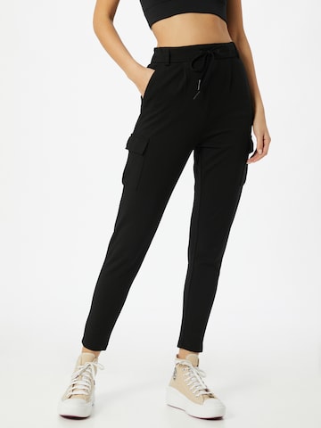 ONLY Tapered Cargo Pants 'Poptrash Easy' in Black: front