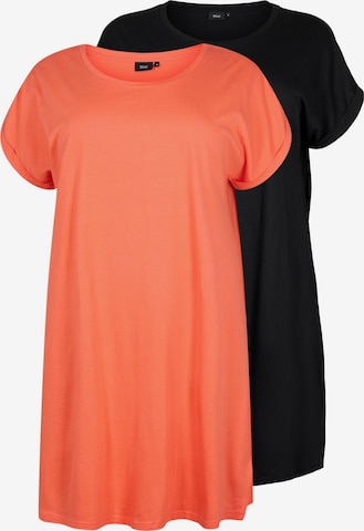 Robe 'Brynn' Zizzi en orange : devant