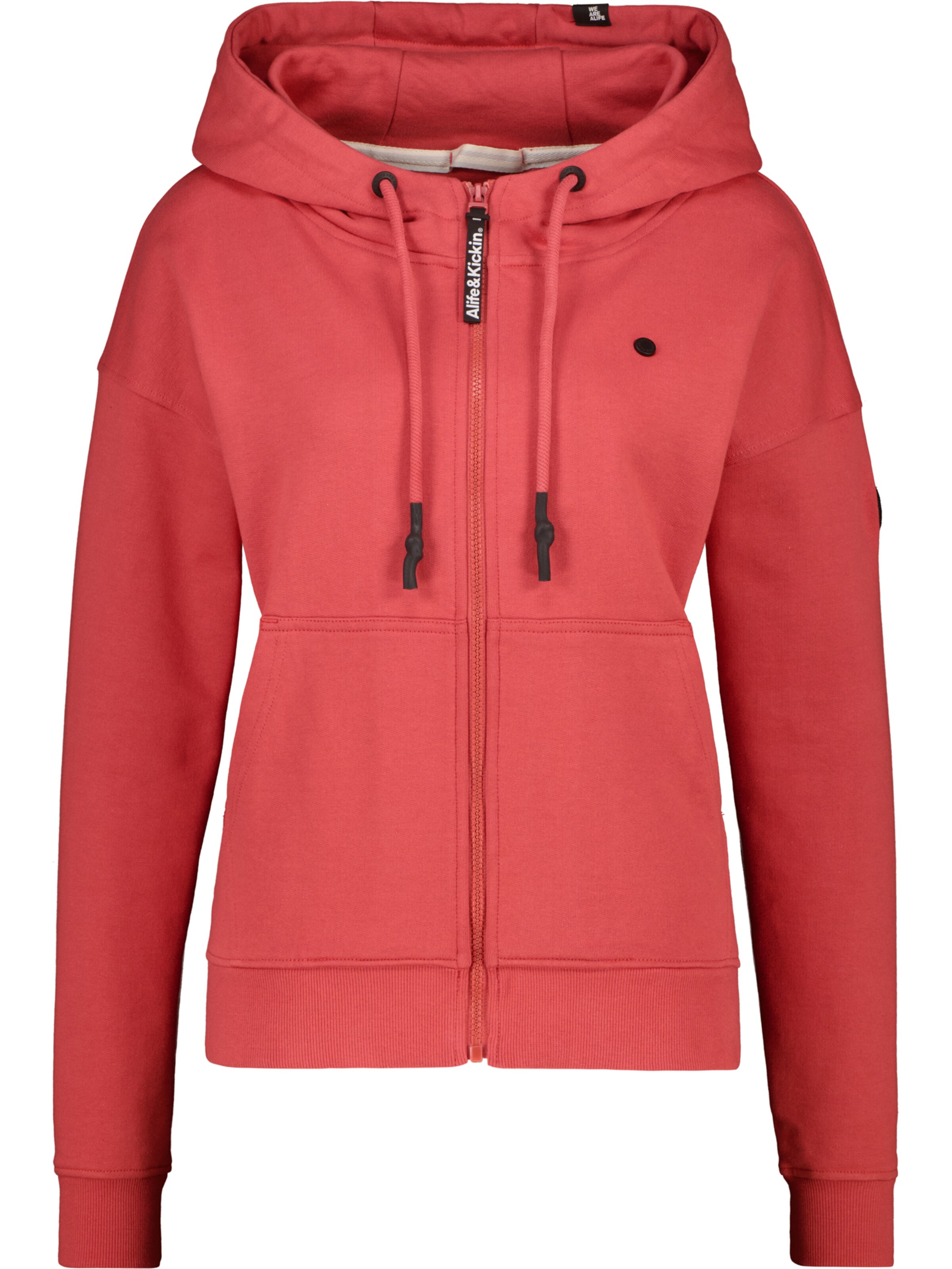 alife & kickin Tepláková bunda 'TwiggyAK' - Červená: predná strana
