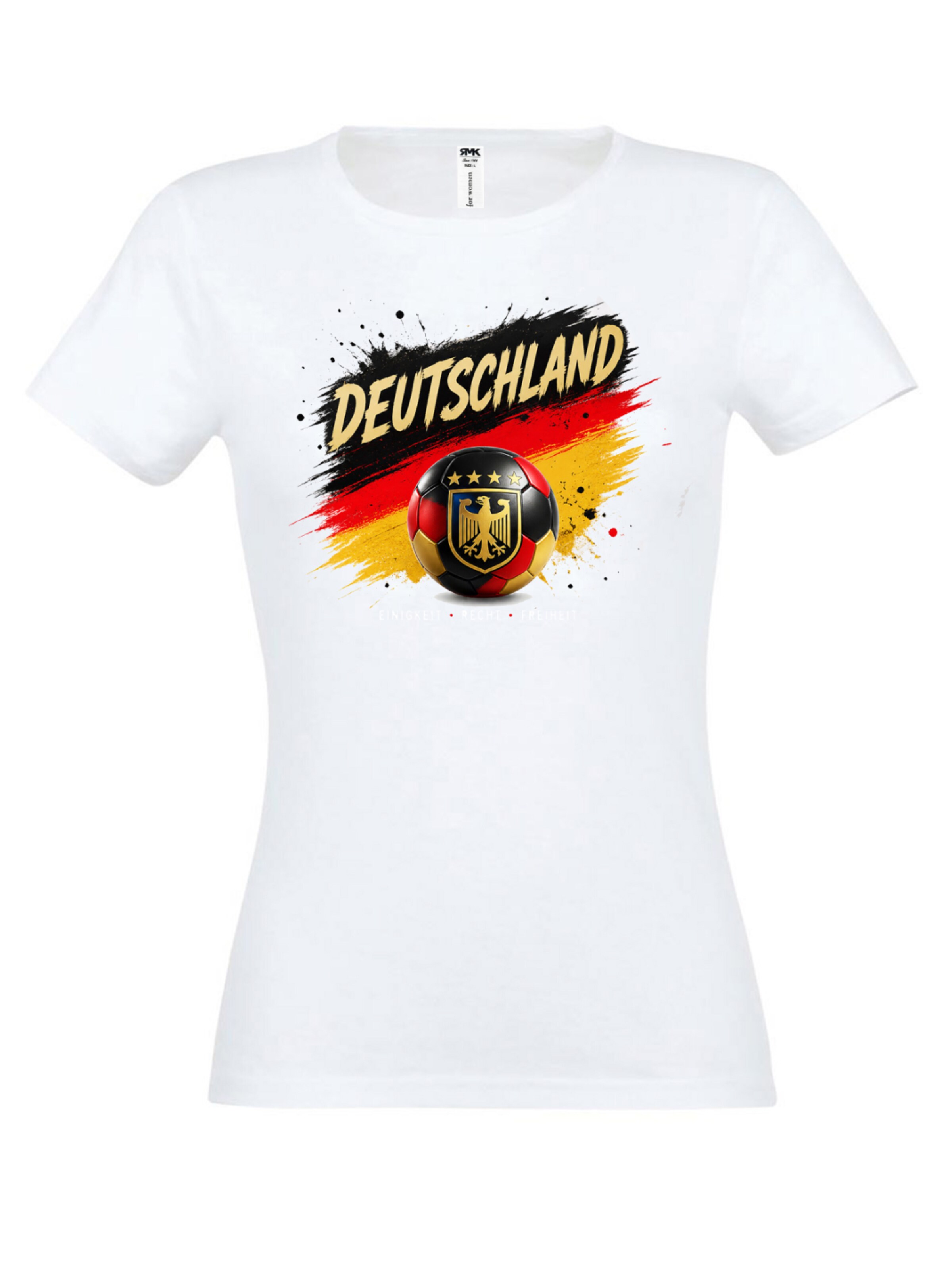 RMK Shirt 'WM Fußball Deutschland' in White: front