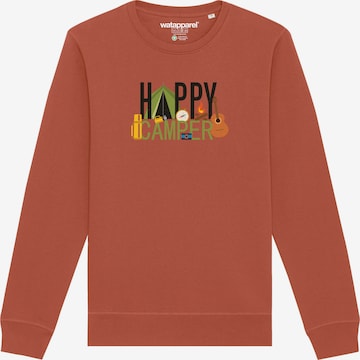 Sweat-shirt ' Happy Camper ' Watapparel en marron : devant