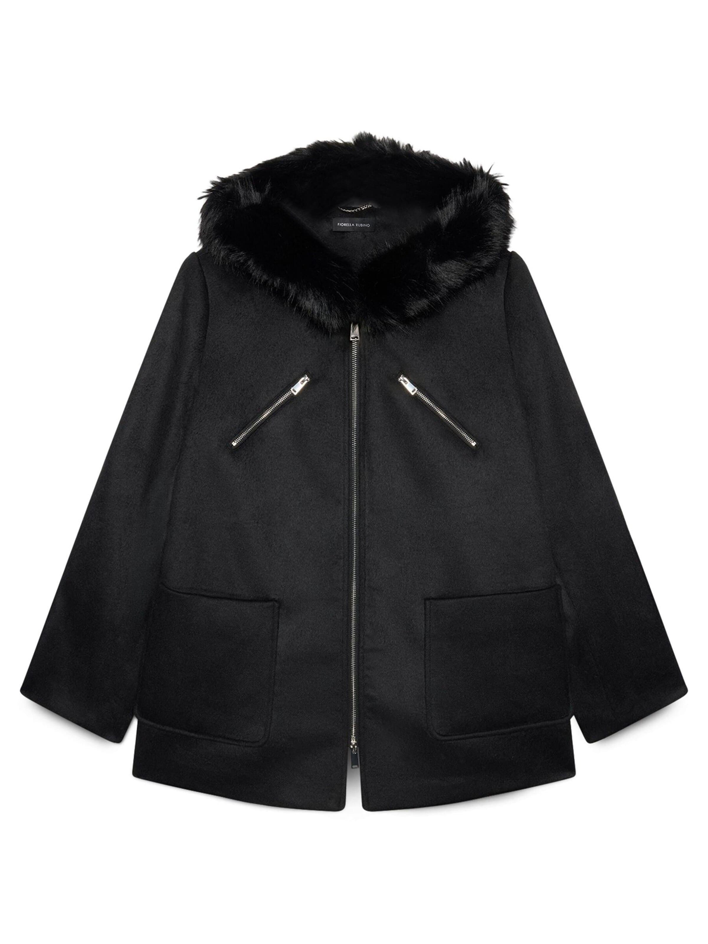 Cappotto di mezza stagione di Fiorella Rubino in nero: frontale