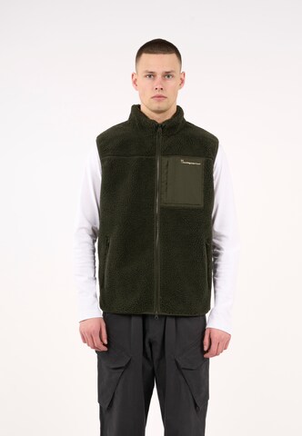 KnowledgeCotton Apparel Vest in Green: front