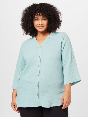 ONLY Carmakoma Blouse 'THEIS' in Blue: front