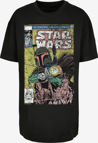 F4NT4STIC Oversized Shirt 'Star Wars Boba Fett Comic' in Black: front