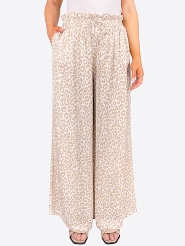 Wide Leg Pantalon 'Penelope' Seasons of April en beige : devant